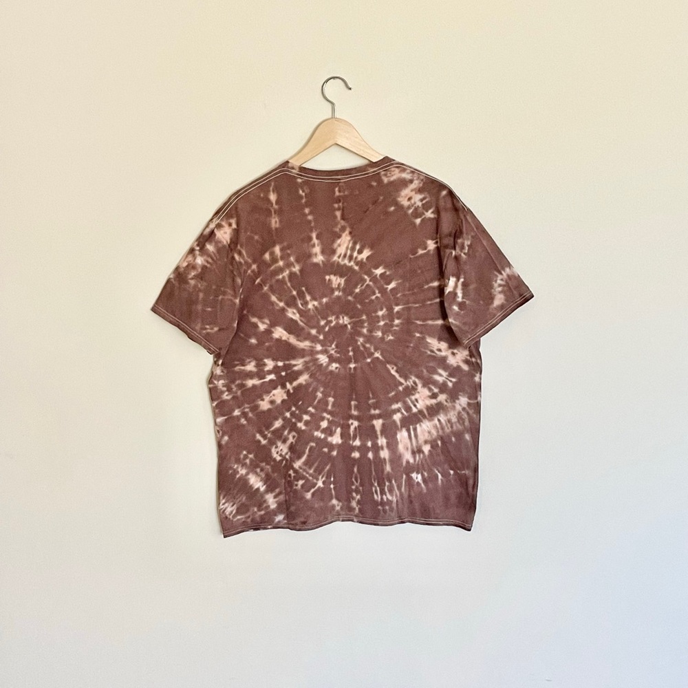 Peanuts Snoopy In Sunflowers Graphic Brown Tie Dyed T Shirt Adult size XL - Picture 4 of 6